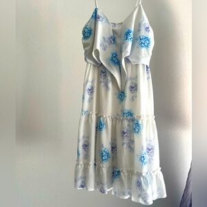 Blue floral maternity dress